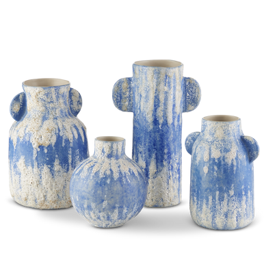 Currey & Co. Paros Blue Vase Set of 4 1200-0738