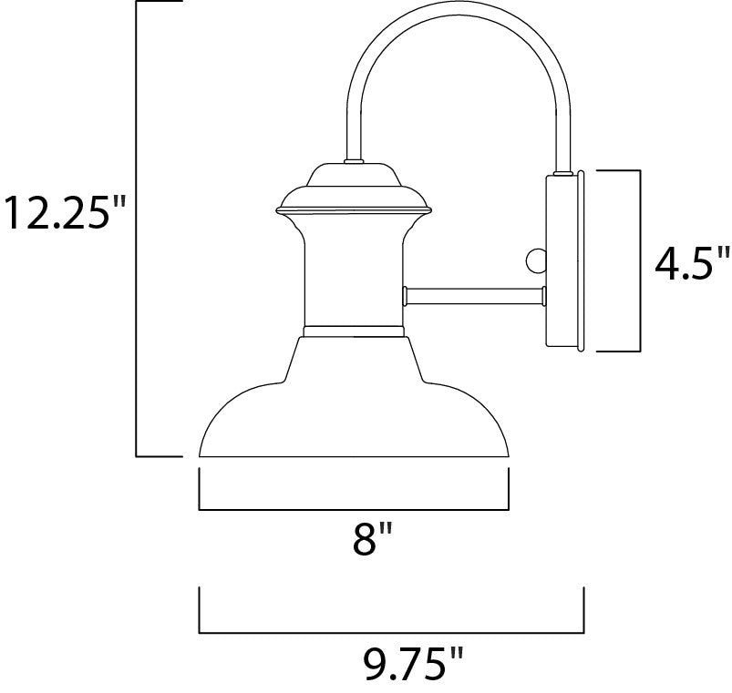 Maxim Wharf 1-Light Outdoor Wall Lantern in Empire Bronze 35001EB