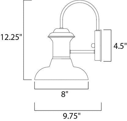 Maxim Wharf 1-Light Outdoor Wall Lantern in Empire Bronze 35001EB