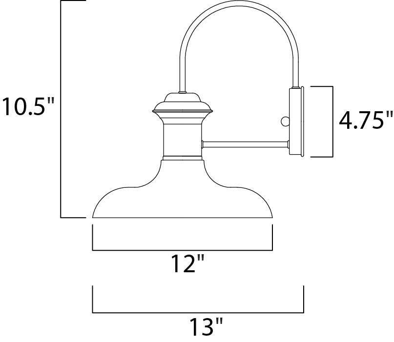 Maxim Wharf 1-Light Outdoor Wall Lantern in Empire Bronze 35003EB