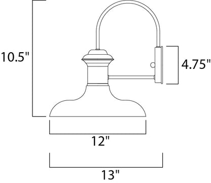 Maxim Wharf 1-Light Outdoor Wall Lantern in Empire Bronze 35003EB