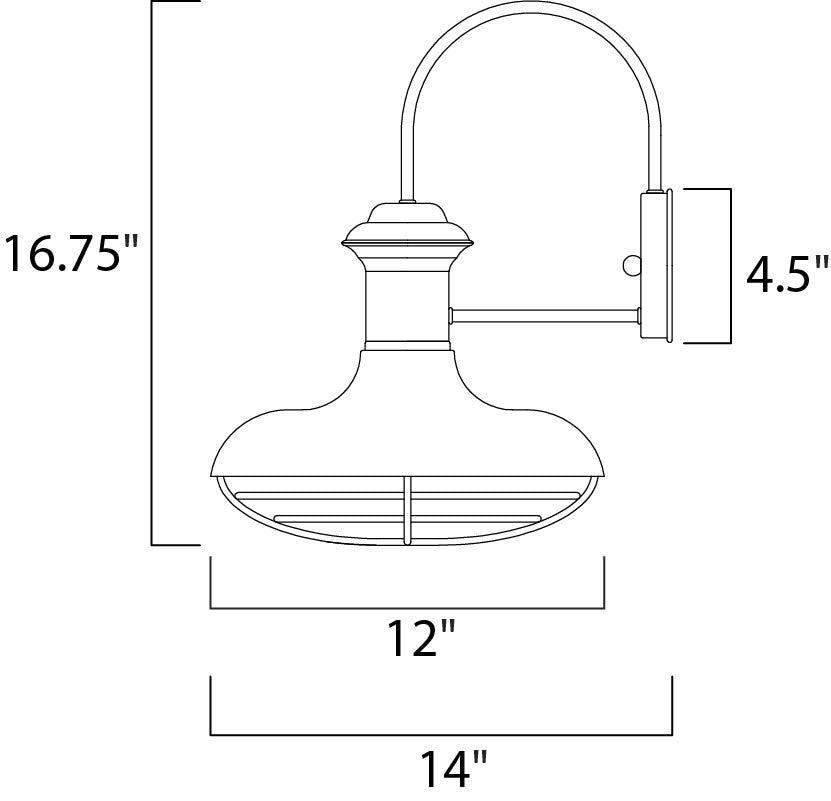 Maxim Wharf 1-Light Outdoor Wall Lantern in Oriental Bronze 35013OB