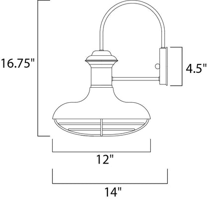 Maxim Wharf 1-Light Outdoor Wall Lantern in Oriental Bronze 35013OB