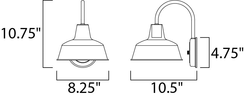 Maxim Pier M 1-Light Outdoor Wall Sconce in Black 35015BK