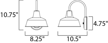 Maxim Pier M 1-Light Outdoor Wall Sconce in Weathered Zinc 35015WZ