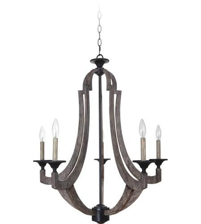 Craftmade 5 Light Chandelier in Weathered Pine 35125-WP