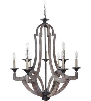 Craftmade 9 Light Chandelier in Weathered Pine 35129-WP