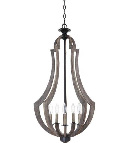 Craftmade 5 Light Foyer in Weathered Pine 35135-WP