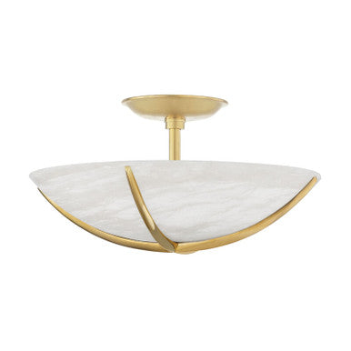 Hudson Valley Lighting Wheatley Semi Flush in Aged Brass 3516-AGB