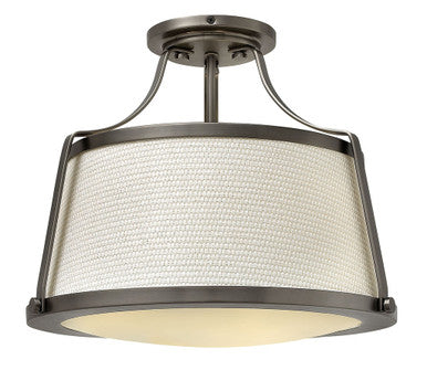 Hinkley Lighting Charlotte Small Semi-Flush Mount Antique Nickel 3521AN