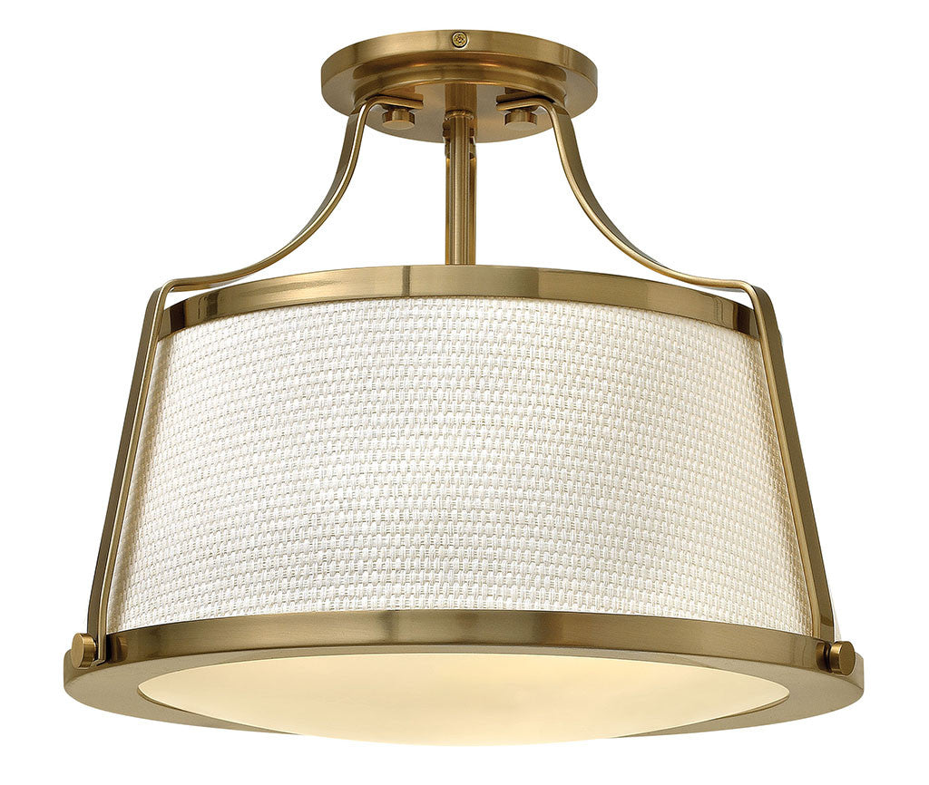 Hinkley Lighting Charlotte Small Semi-Flush Mount Brushed Caramel 3521BC