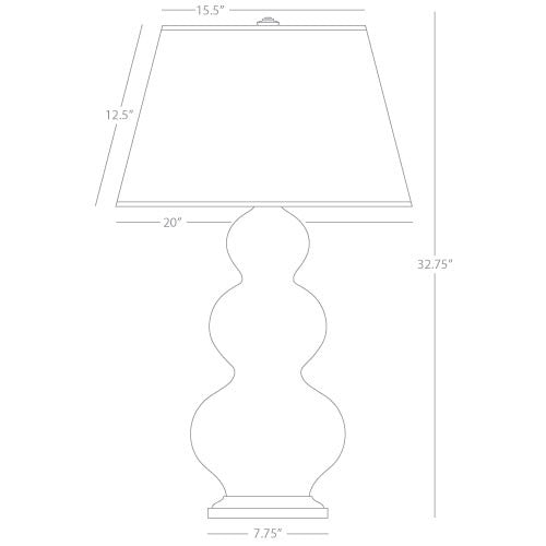 Robert Abbey  Pumpkin Triple Gourd Table Lamp in Pumpkin Glazed Ceramic with Antique Silver Finished Accents 352X