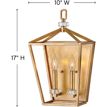 Hinkley Lighting Stinson Two Light Sconce Distressed Brass 3532DA