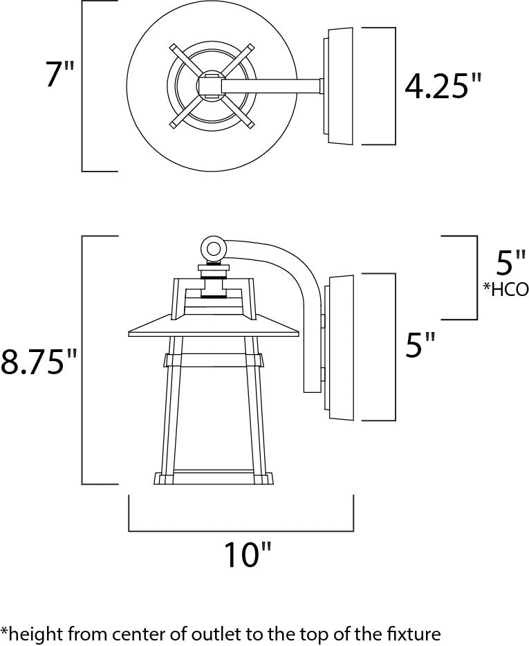 Maxim Calistoga 1-Light Outdoor Wall Lantern in Adobe 3532SWAE