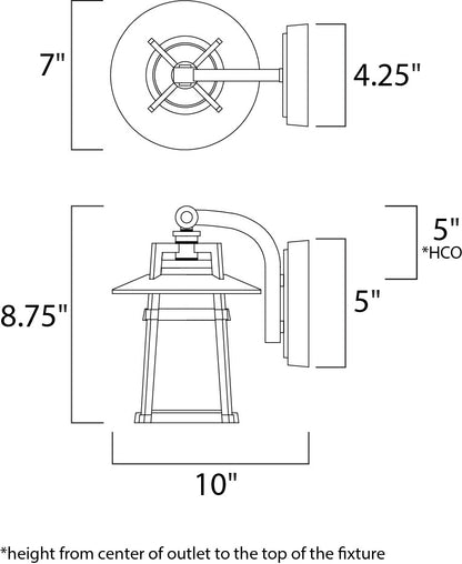 Maxim Calistoga 1-Light Outdoor Wall Lantern in Adobe 3532SWAE