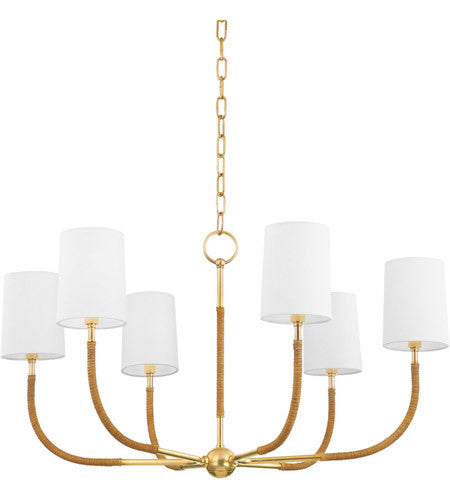 Hudson Valley Lighting Webson 6 Light Chandelier in Aged Brass 3534-AGB