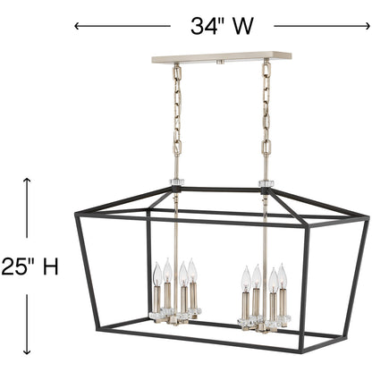 Hinkley Lighting Stinson Eight Light Linear Black 3534BK