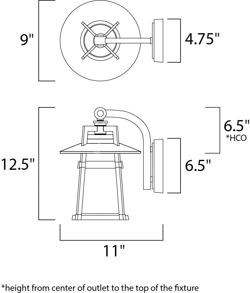 Maxim Calistoga 1-Light Outdoor Wall Lantern in Adobe 3534SWAE