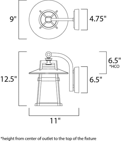 Maxim Calistoga 1-Light Outdoor Wall Lantern in Adobe 3534SWAE