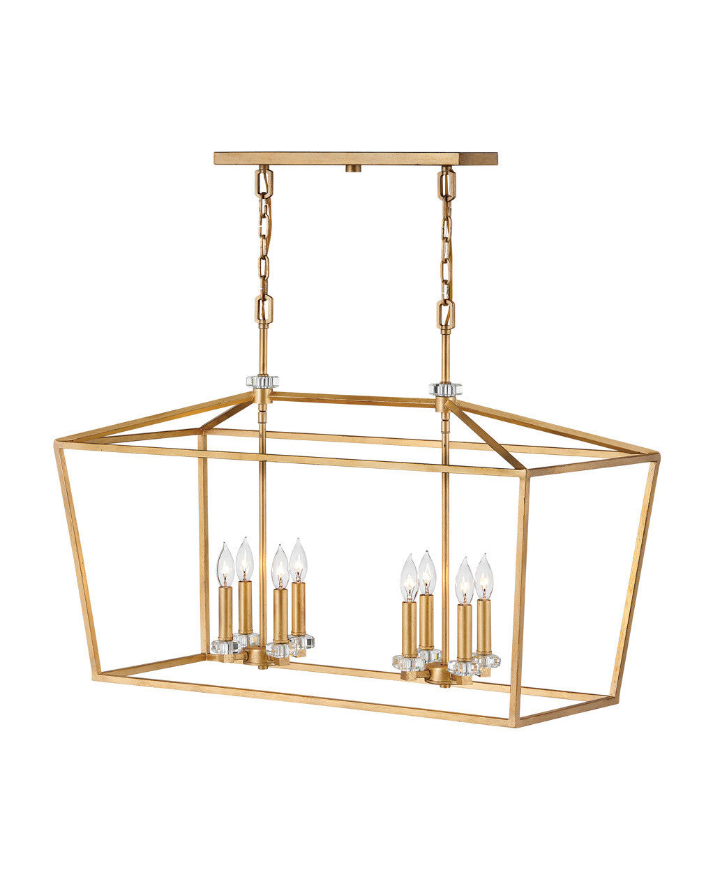 Hinkley Lighting Stinson Eight Light Linear Distressed Brass 3534DA