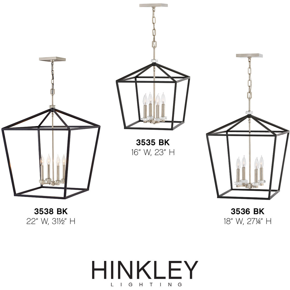 Hinkley Lighting Stinson Medium Open Frame Pendant Black 3535BK