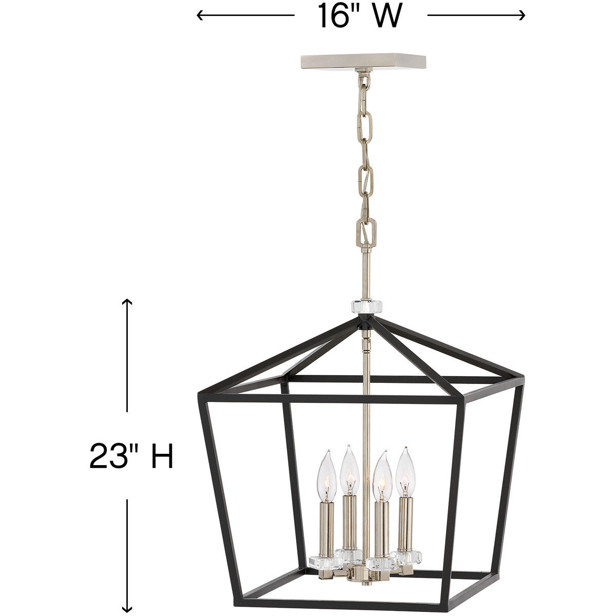 Hinkley Lighting Stinson Medium Open Frame Pendant Black 3535BK