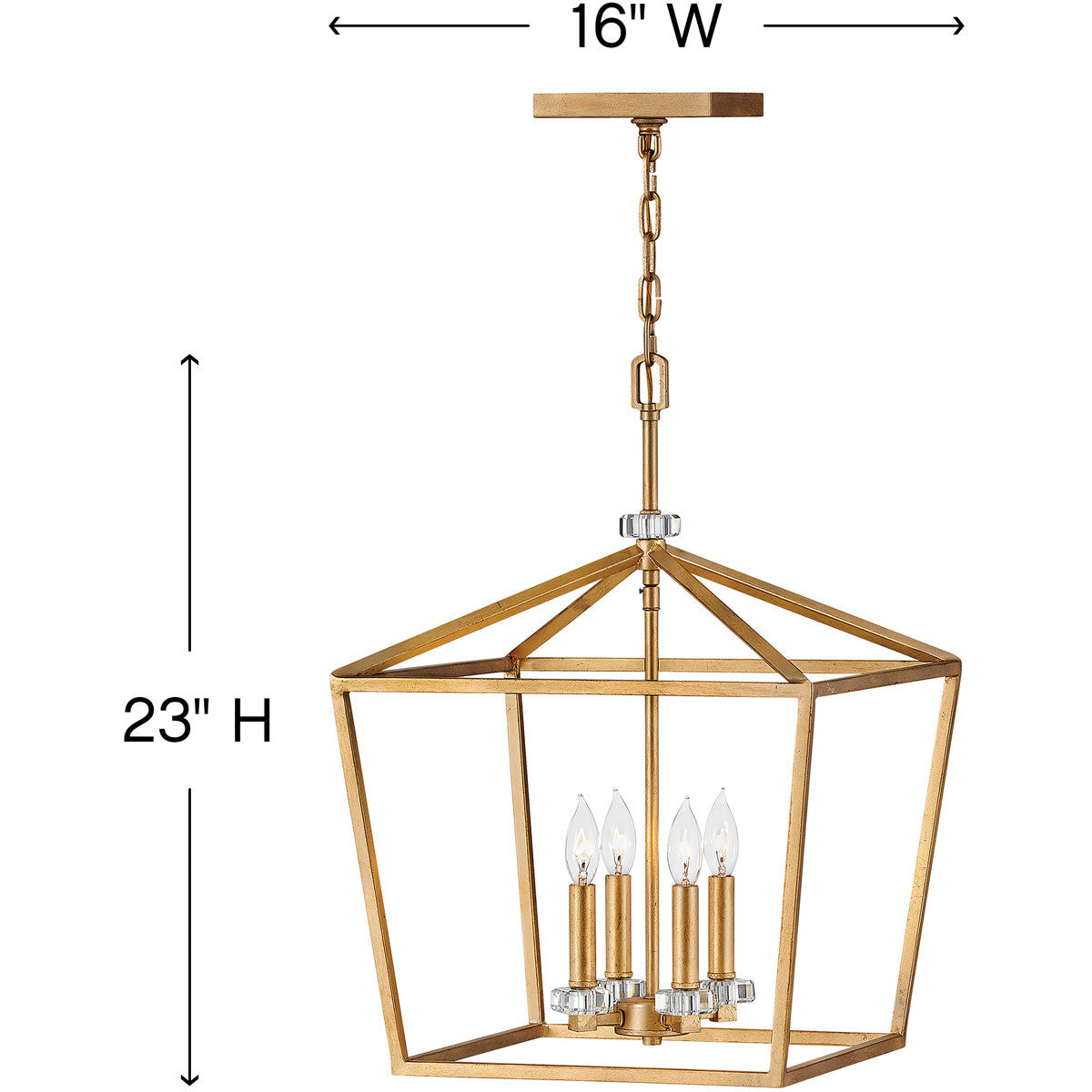 Hinkley Lighting Stinson Medium Open Frame Pendant Distressed Brass 3535DA