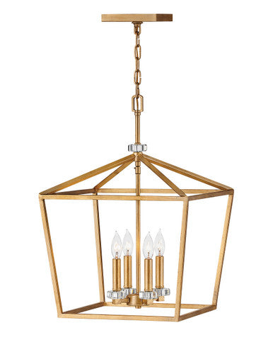 Hinkley Lighting Stinson Medium Open Frame Pendant Distressed Brass 3535DA