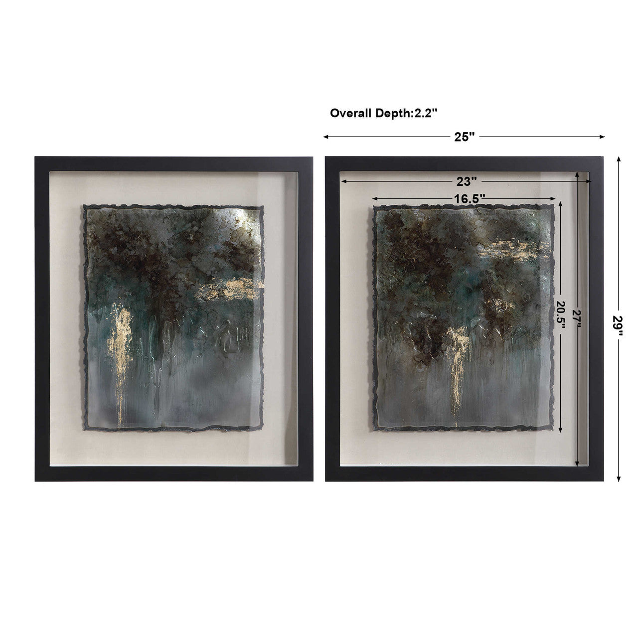 Uttermost Rustic Patina Framed Prints Set/2 35366