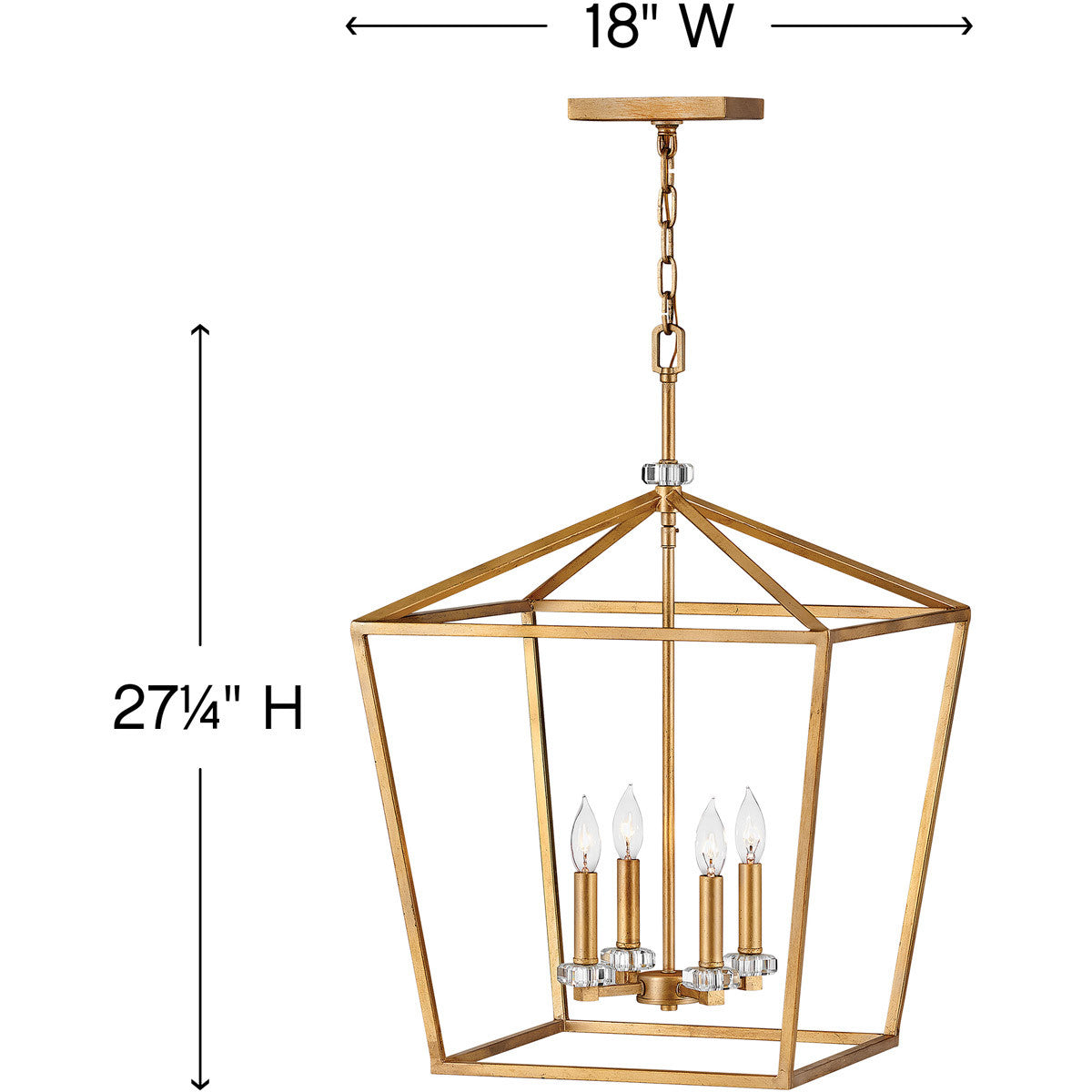 Hinkley Lighting Stinson Large Open Frame Distressed Brass 3536DA