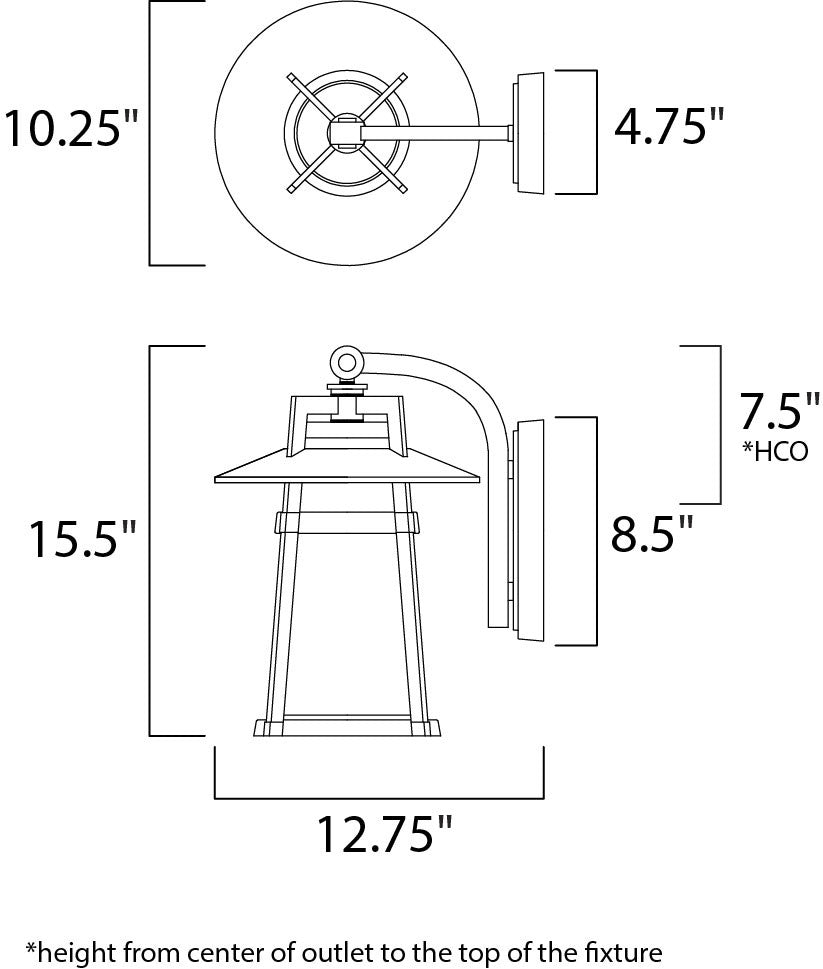 Maxim Calistoga 1-Light Outdoor Wall Lantern in Adobe 3536SWAE