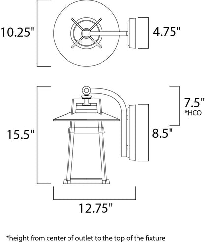 Maxim Calistoga 1-Light Outdoor Wall Lantern in Adobe 3536SWAE