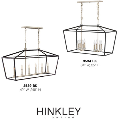 Hinkley Lighting Stinson Six Light Linear Black 3539BK