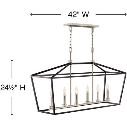 Hinkley Lighting Stinson Six Light Linear Black 3539BK