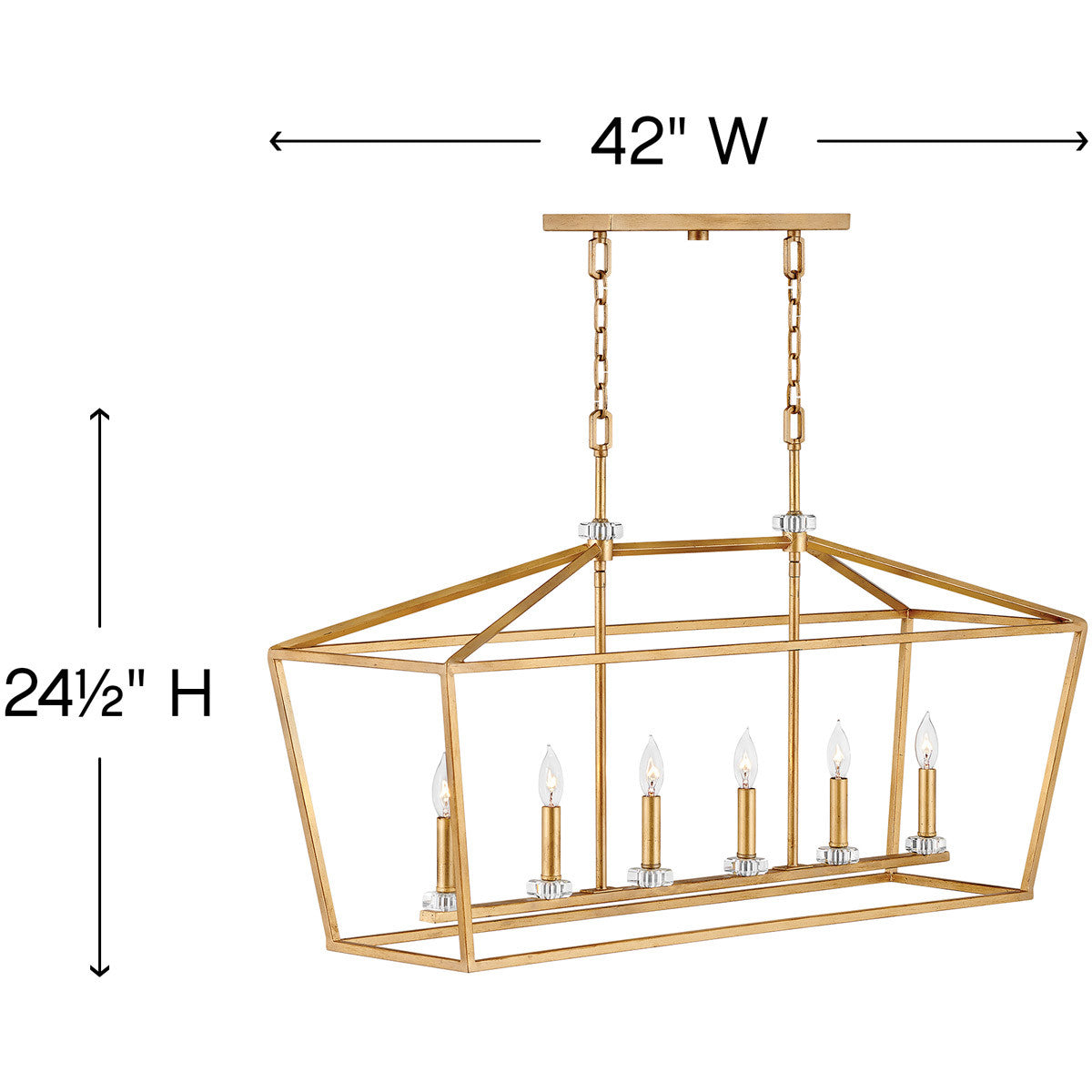 Hinkley Lighting Stinson Six Light Linear Distressed Brass 3539DA