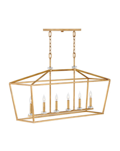 Hinkley Lighting Stinson Six Light Linear Distressed Brass 3539DA