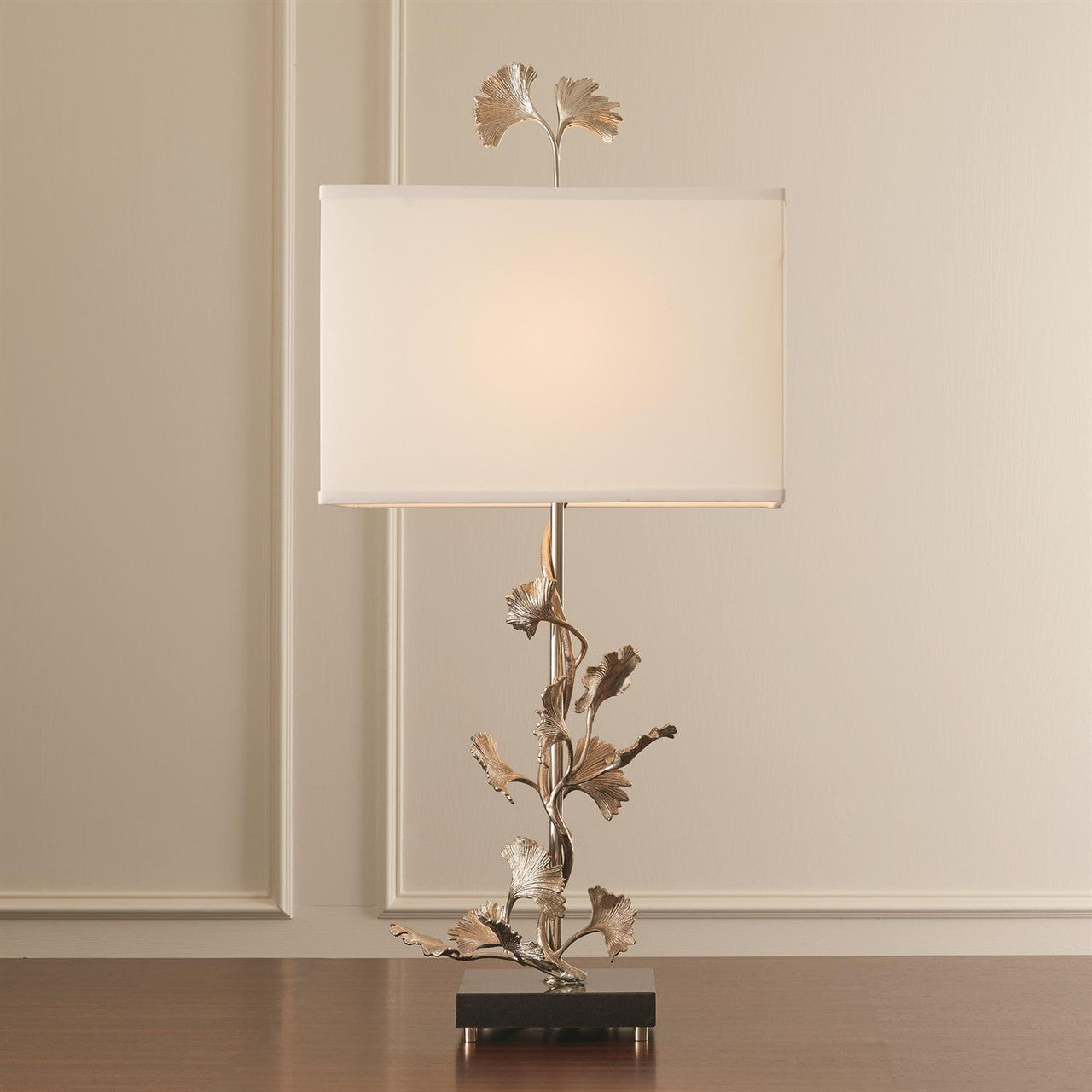 Global Views Ginkgo Table Lamp Nickel 9.93250