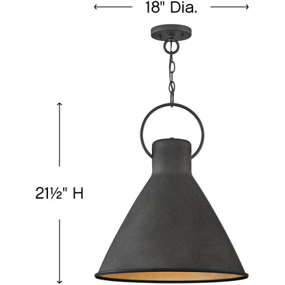 Hinkley Lighting Winnie Medium Pendant Aged Zinc 3555DZ