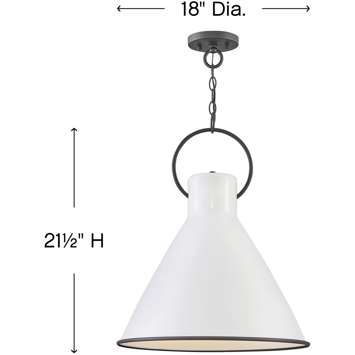 Hinkley Lighting Winnie Medium Pendant Polished White 3555PT