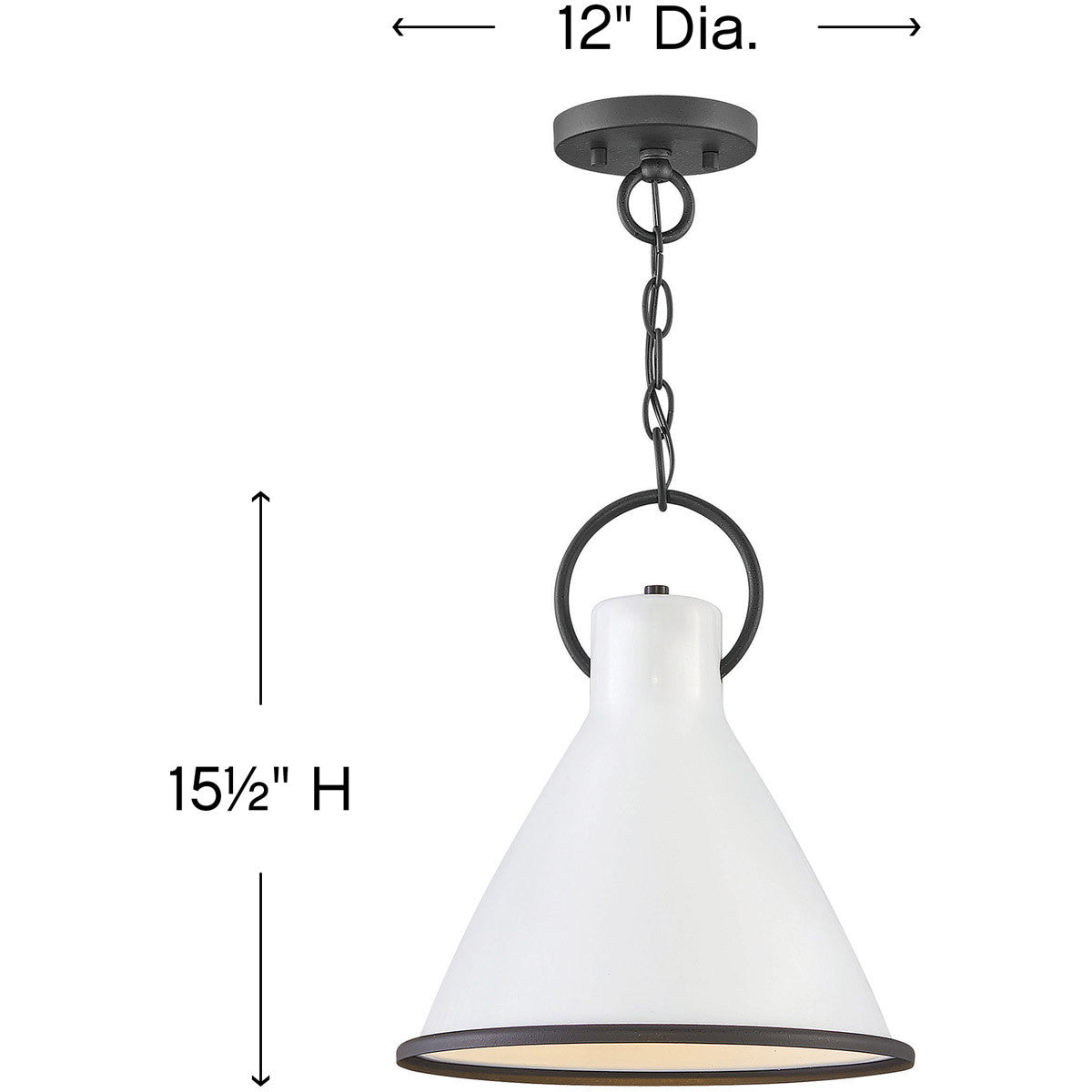 Hinkley Lighting Winnie Small Pendant Polished White 3557PT