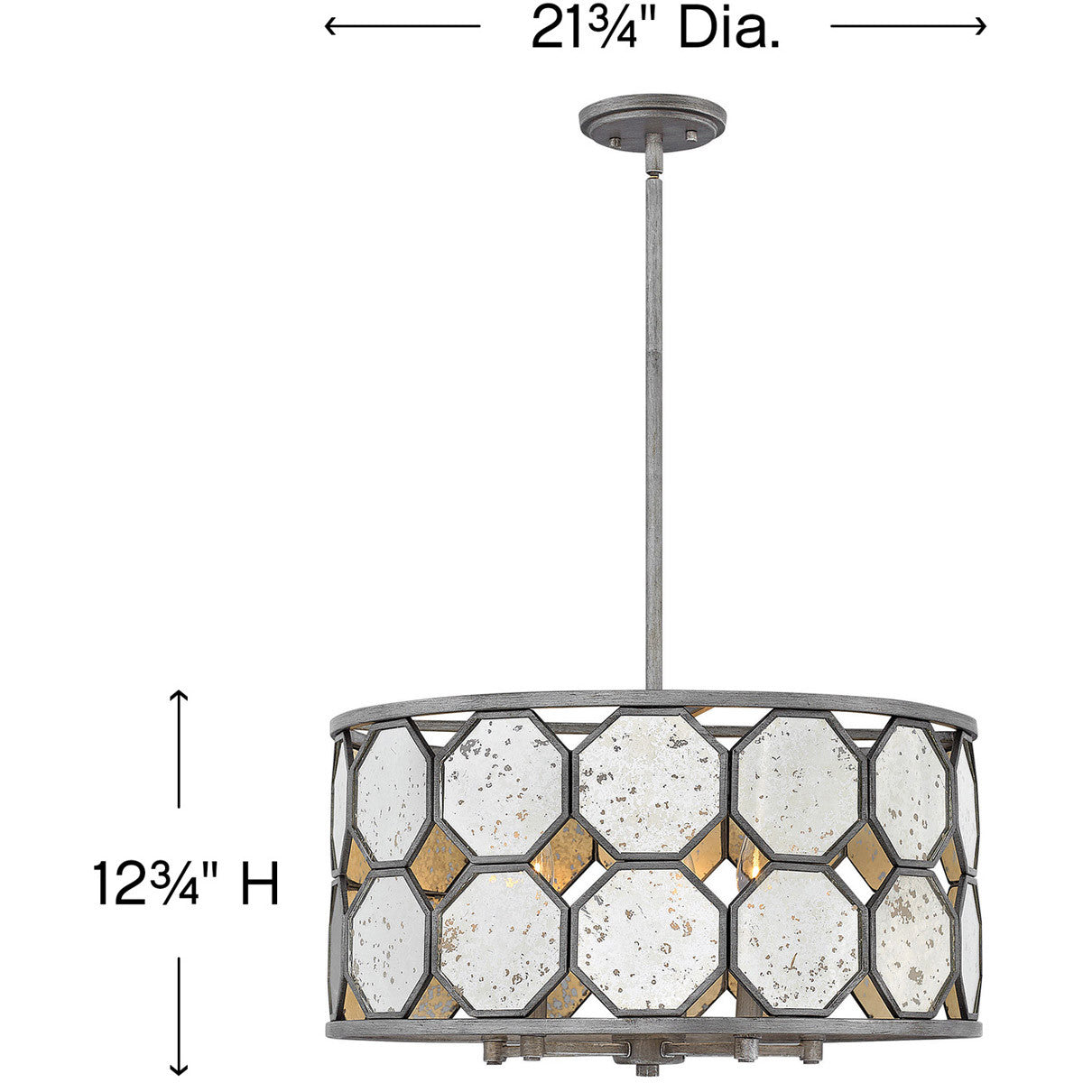 Hinkley Lighting Lara Medium Drum Brushed Silver 3564BV