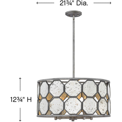 Hinkley Lighting Lara Medium Drum Brushed Silver 3564BV