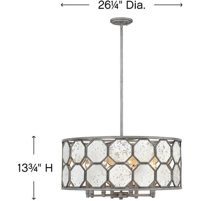 Hinkley Lighting Lara Large Drum Brushed Silver 3566BV