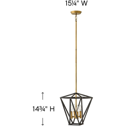 Hinkley Lighting Theory Small Open Frame Pendant Aged Zinc 3574DZ