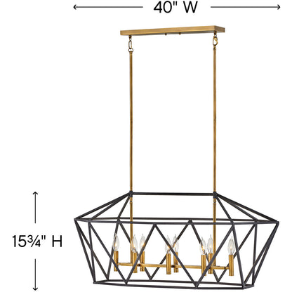 Hinkley Lighting Theory Eight Light Linear Aged Zinc 3575DZ