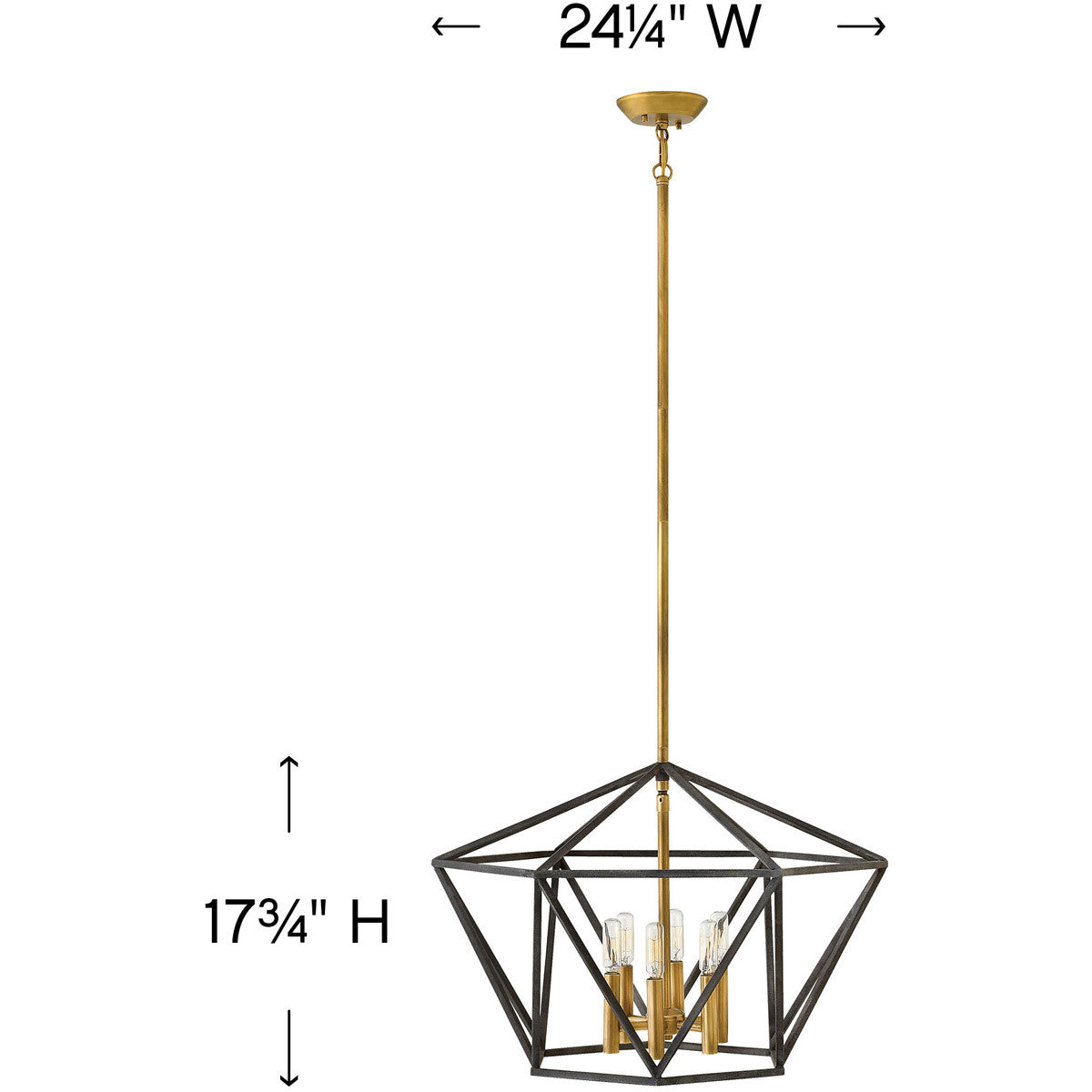 Hinkley Lighting Theory Medium Open Frame Single Tier Aged Zinc 3576DZ