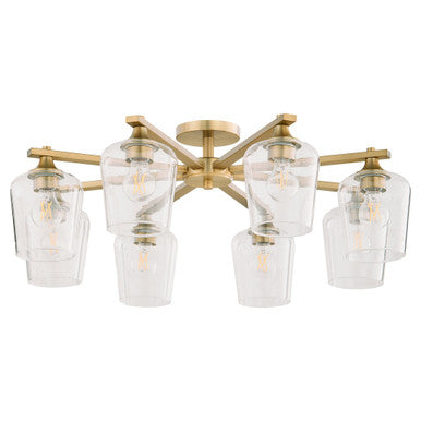 Quorum  Veno 8 Light Ceiling Mount - Aged Brass 358-8-80