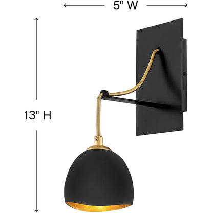 Hinkley Lighting Nula Single Light Sconce Shell Black 35900SHB