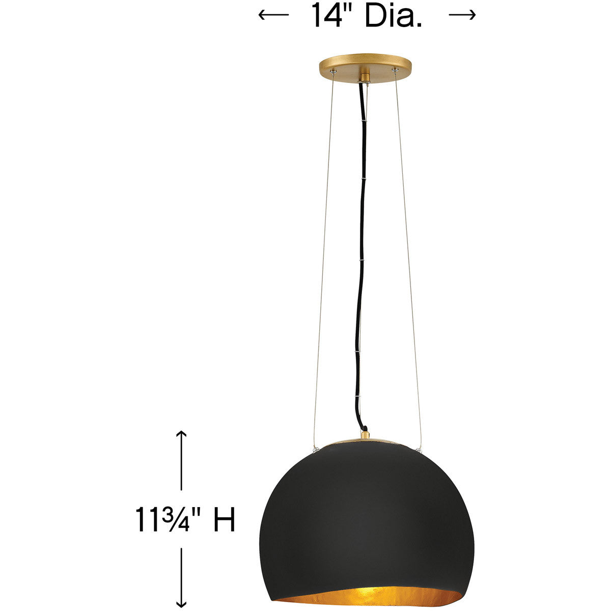 Hinkley Lighting Nula Medium Pendant Shell Black 35904SHB