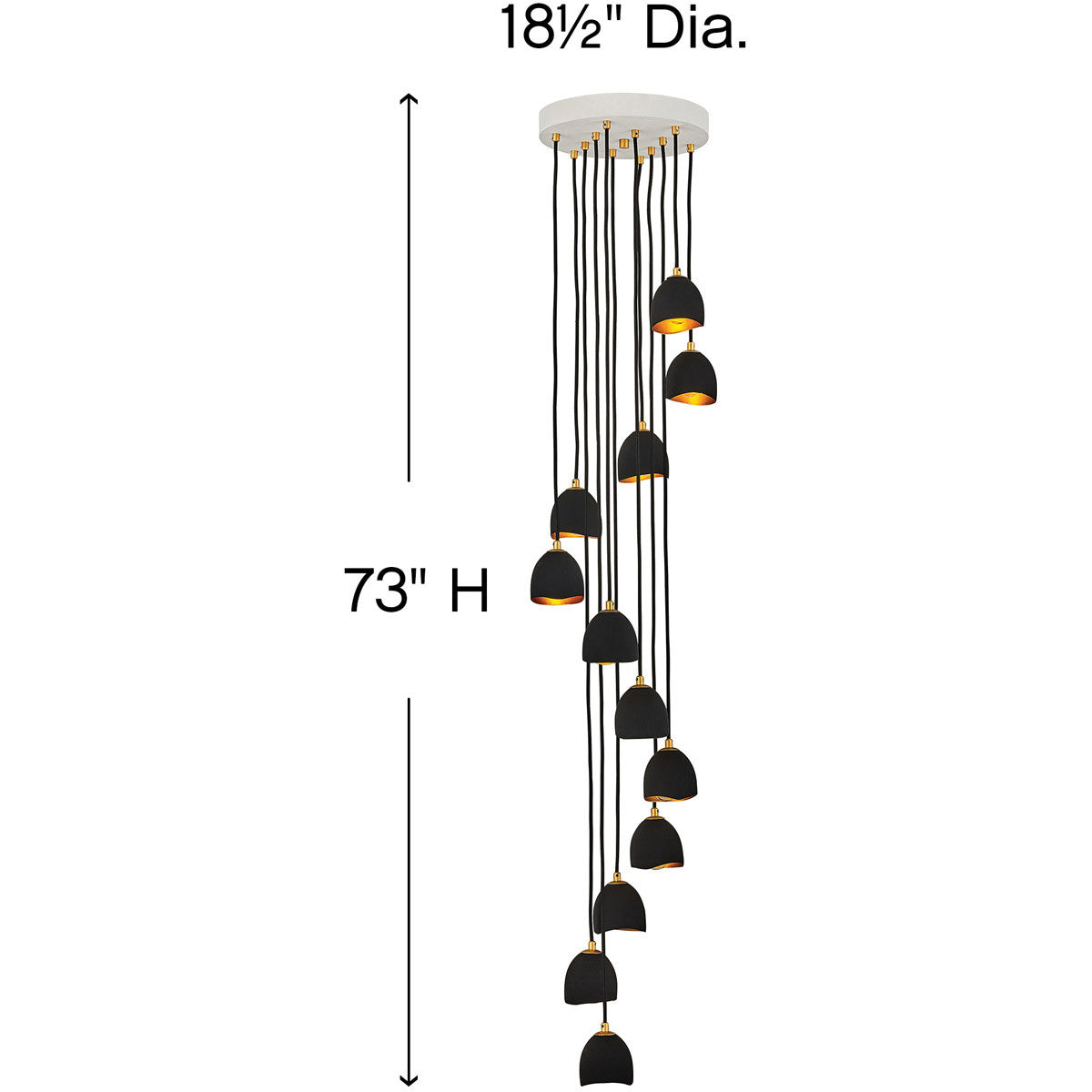 Hinkley Lighting Nula Large Multi Tier Shell Black 35908SHB